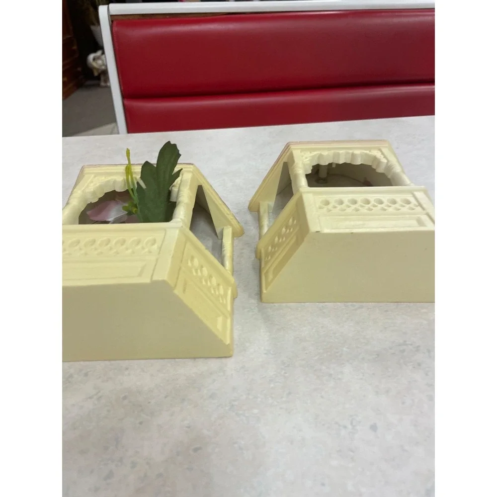 Pair Vintage Home Interiors Planters Homeco Pink & Cream Plastic Wall Hanging